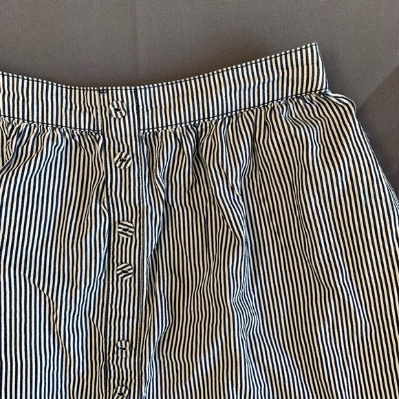 Blue and White Stripe Button Skirt - Picture 2 of 8